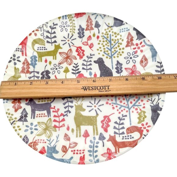 Aspen Home Melamine 10" Dinner Plates Set Of 4 Woods Animals Cream Multicolor - Picture 6 of 9
